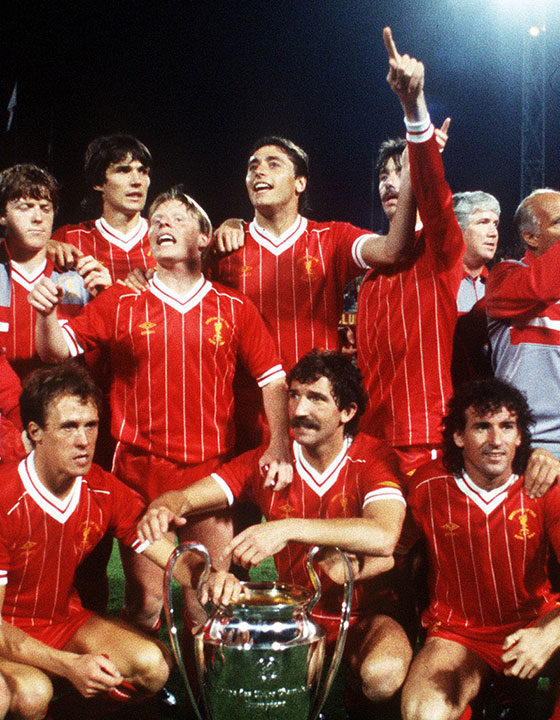 Liverpool etter triumfen mot Roma i 1984.