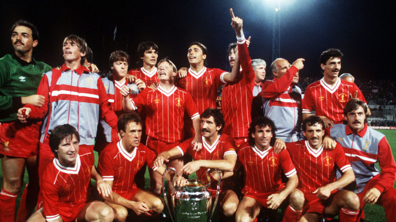 Liverpool etter triumfen mot Roma i 1984.