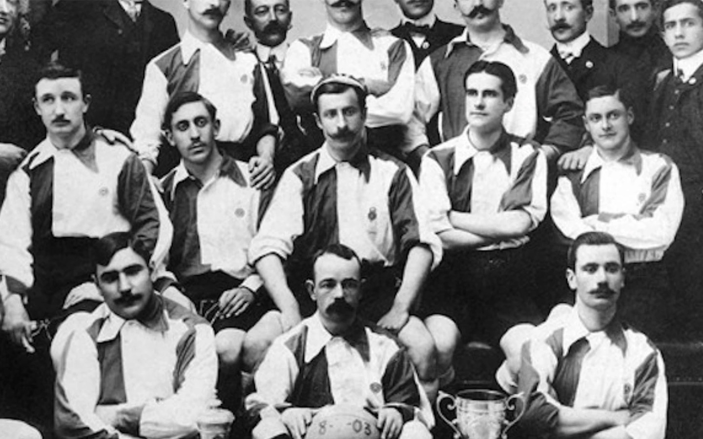 Det sammenslåtte Bizcaya-laget som vant Copa Conoración i 1902.
